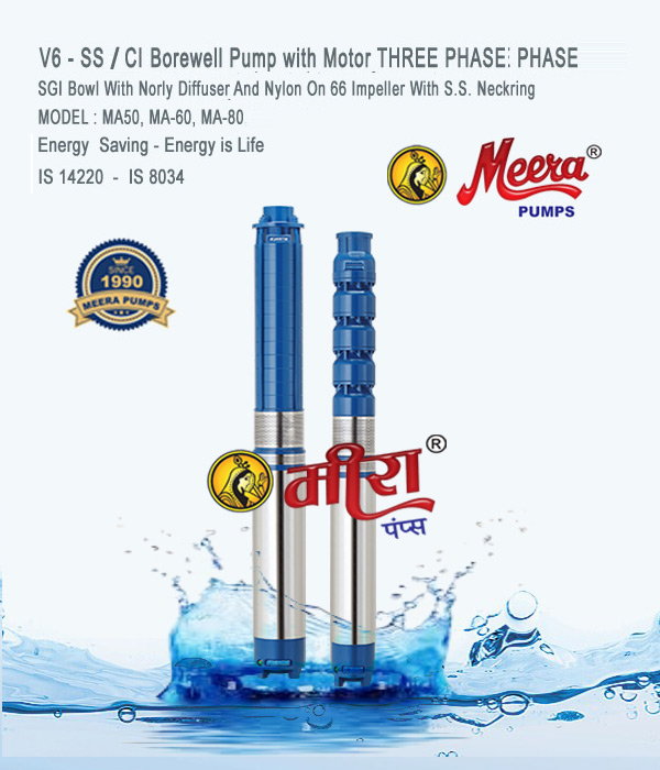 SS V6 Submersible Pump Manufacturers - Suppliers  Meera Brand Rajkot Gujarat India